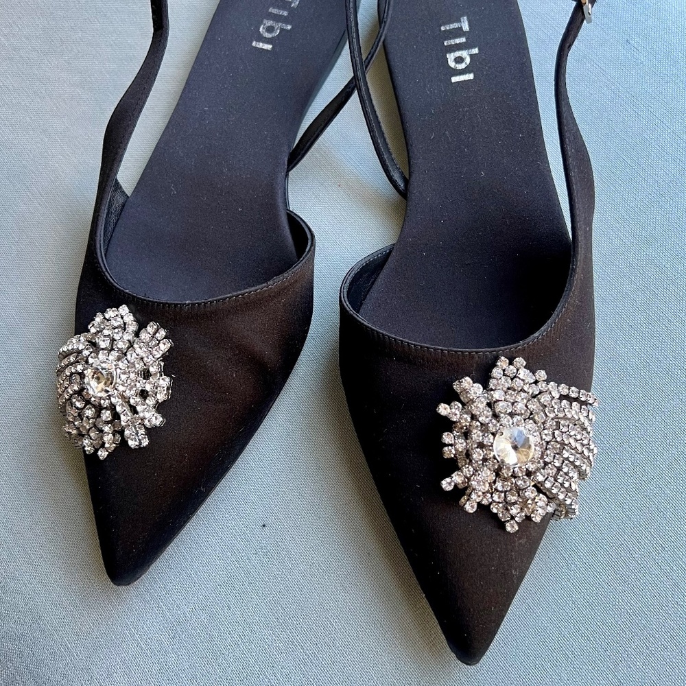 TIBI Derek Crystal Slingback in Black